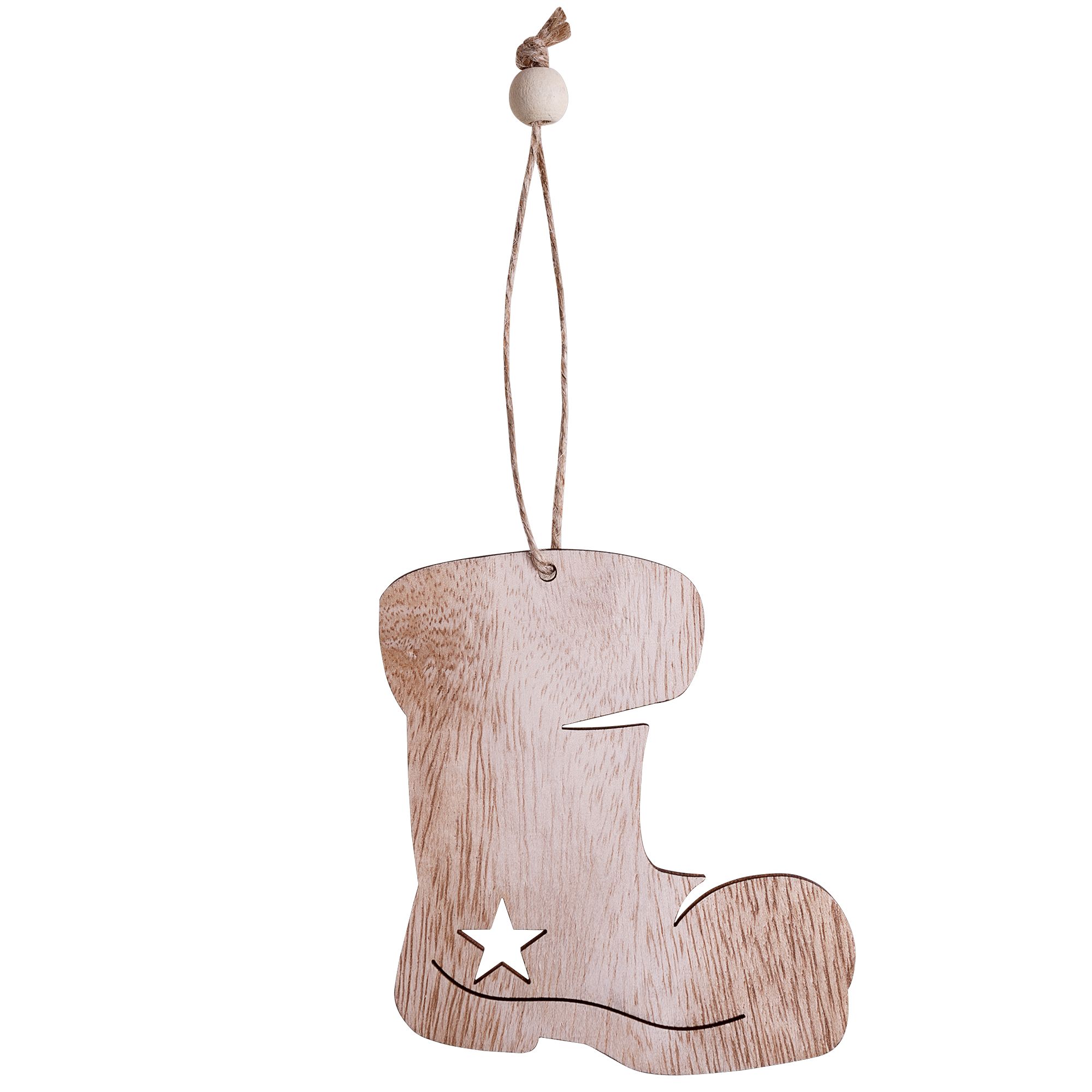 Елочная игрушка Wood, в форме сапожка