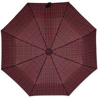 Складной зонт Wood Classic S с прямой ручкой, красный в клетку