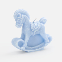 Свеча фигурная «Лошадка-качалка», голубая
