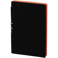 Ежедневник Flexpen Soft Touch, недатированный, черный с оранжевым