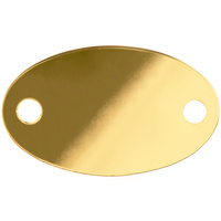 Шильдик металлический Alfa Oval, золотистый глянцевый