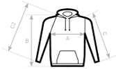 Толстовка с капюшоном женская Hoodie, синий меланж