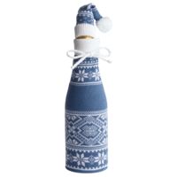 Чехол для шампанского «Скандик» с колпачком, синий (индиго)